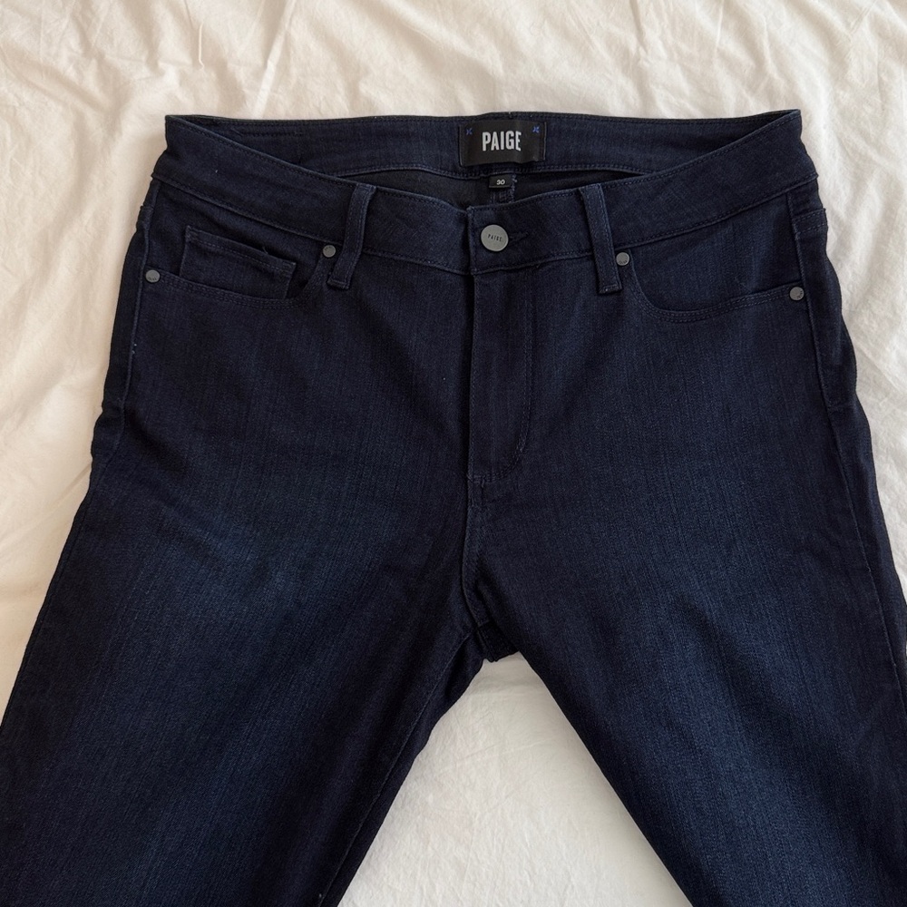 PAIGE Women's Dark Blue Leggy ultra skinny